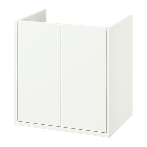 Meja wastafel dengan pintu, putih, 60x48x63 cm