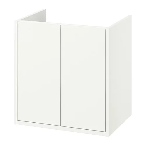 Meja wastafel dengan pintu, putih, 60x48x63 cm