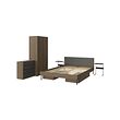 BRUKSVARA - Bedroom furniture, set of 9, brown/anthracite, 180x200 cm