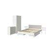 BRUKSVARA - Bedroom furniture, set of 9, white, 180x200 cm