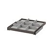 KOMPLEMENT - Pull-out tray with divider, dark grey/light grey, 50x58 cm