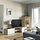 BESTÅ - TV storage combination/glass doors, white stained oak effect/Selsviken high-gloss/white clear glass, 240x42x129 cm | IKEA Indonesia - PE821888_S1