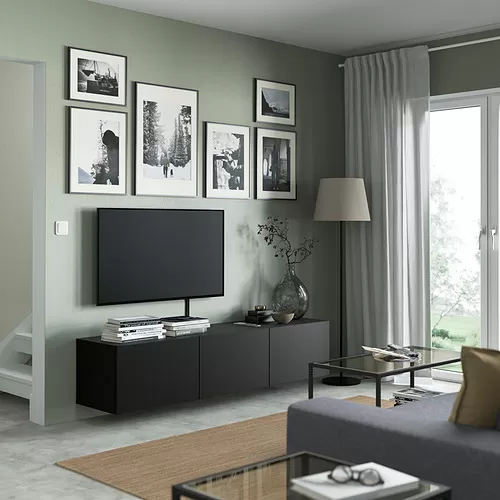 BESTÅ meja TV dengan pintu