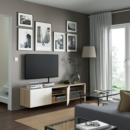 BESTÅ meja TV dengan pintu
