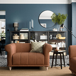 VISKAFORS - 1,5-seat armchair, Högalid brown/birch