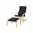 POÄNG - Armchair and footstool, birch veneer/Knisa black