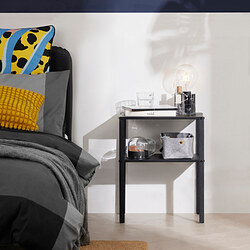 KNARREVIK - Bedside table, black, 42x34 cm