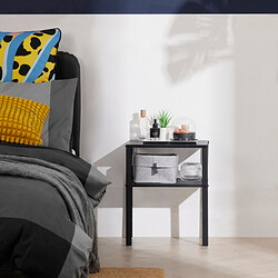KNARREVIK - Bedside table, black, 37x28 cm