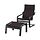 POÄNG - armchair and footstool, black-brown/Knisa black | IKEA Indonesia - PE864138_S1