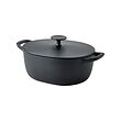 VARDAGEN - Panci kaserol dengan penutup, besi tuang beremail matt/hitam, 5 l