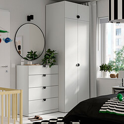 LASTARE - Chest of 4 drawers, white, 80x42x100 cm