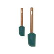 BÄCKRÖDING - Spatula, set of 2, wood/dark grey-green