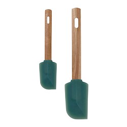 BÄCKRÖDING - Set spatula, isi 2, kayu/abu-abu-hijau tua
