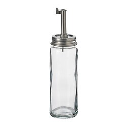 CITRONHAJ - Oil/vinegar bottle, clear glass/stainless steel, 16 cm