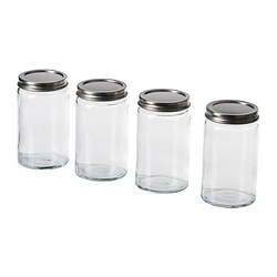 CITRONHAJ - Spice jar, clear glass/stainless steel, 35 cl