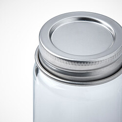 GULDFISK - Spice jar, clear glass/stainless steel, 6 cl