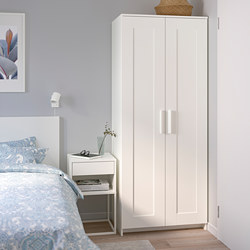 BRIMNES - Lemari pakaian 2 pintu, putih, 78x190 cm