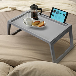 KLIPSK - Bed tray, grey