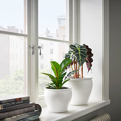 AMBRARÖNN - Plant pot, in/outdoor/white, 15 cm