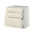 METOD/MAXIMERA - Base cb 3 frnts/2 low/1 md/1 hi drw, white/Bodbyn off-white, 80x60x80 cm
