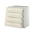 METOD/MAXIMERA - Kbnt dsr 4 pntu dpn/2 rndh/3 lc tgh, putih/Bodbyn putih pudar, 80x60x80 cm