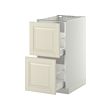 METOD/MAXIMERA - Base cb 2 fronts/2 high drawers, white/Bodbyn off-white, 40x60x80 cm