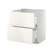 METOD - Base cb 2 fronts/2 high drawers, white Maximera/Veddinge white, 80x60x80 cm