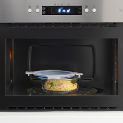 IKEA 365+ - Wadah makanan dengan penutup, bulat kaca/plastik, 400 ml