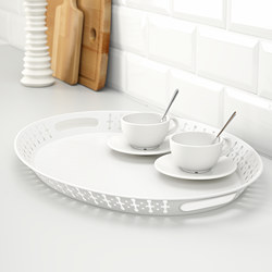ROMANTISK - Tray, white, 52x39 cm