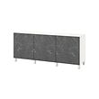 BESTÅ - Storage combination with doors, white Bergsviken/Stubbarp/black marble effect, 180x42x74 cm
