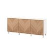 BESTÅ - Storage combination with doors, white/Hedeviken/Stubbarp oak veneer, 180x42x74 cm