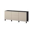 BESTÅ - Storage combination with drawers, black-brown/Lappviken/Stubbarp light grey-beige, 180x42x74 cm