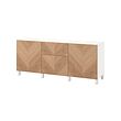 BESTÅ - Storage combination with drawers, white/Hedeviken/Stubbarp oak veneer, 180x42x74 cm