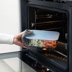 IKEA 365+ - Wadah makanan dengan penutup, persegi panjang kaca/silikon, 1.0 l