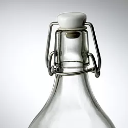 KORKEN - Botol dengan penutup, kaca bening, 0.5 l