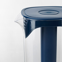 MOPPA - Pitcher dengan penutup, biru tua/transparan, 1.7 l