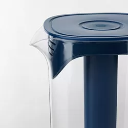 MOPPA - Pitcher dengan penutup, biru tua/transparan, 1.7 l