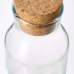 IKEA 365+ - Karafe dengan penutup, kaca bening/gabus, 0.5 l