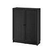 BILLY/OXBERG - Bookcase with doors, black oak effect, 80x30x106 cm