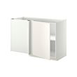 METOD - Corner base cabinet with shelf, white/Veddinge white, 128x68x80 cm