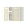 METOD - Wall cabinet with shelves/2 doors, white/Bodbyn off-white, 80x37x60 cm