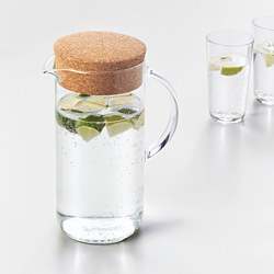 IKEA 365+ - Pitcher dengan penutup, kaca bening/gabus, 1.5 l