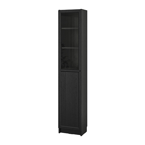 BILLY/OXBERG lemari buku dg panel/pintu kaca