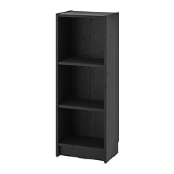 BILLY - Rak buku, hitam efek kayu oak, 40x28x106 cm