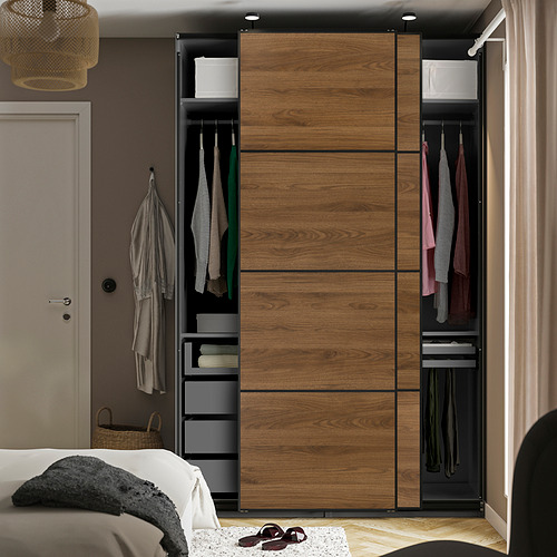 PAX/MEHAMN wardrobe with sliding doors