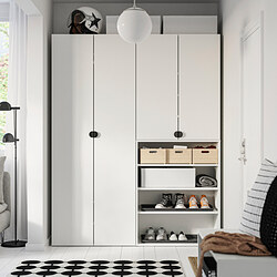 LASTARE - Wardrobe combination, white, 160x42x200 cm