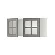 METOD - Wall cabinet with 2 glass doors, white/Bodbyn grey, 80x37x40 cm