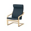 POÄNG - Armchair, birch veneer/Hillared dark blue