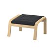POÄNG - Footstool, birch veneer/Hillared anthracite