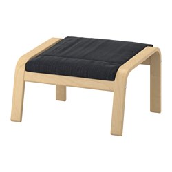 POÄNG - Bangku kaki, veneer kayu birch/Hillared antrasit